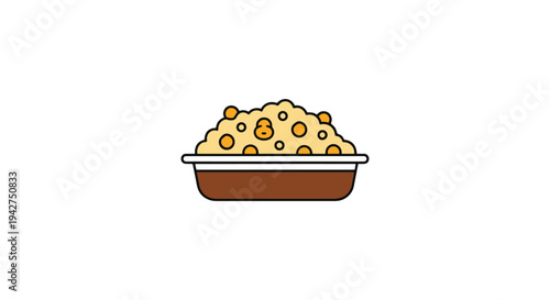 Mac and Cheese Casserole Line minimal geometric abstract color illustration