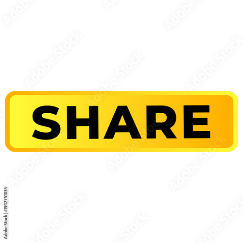 Yellow like button icon with black text in pill shape isolated on white background