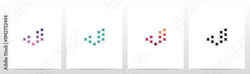 Half Circle Cut Out Letter Initial Alphabet Logo Design J