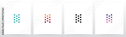 Half Circle Cut Out Letter Initial Alphabet Logo Design I