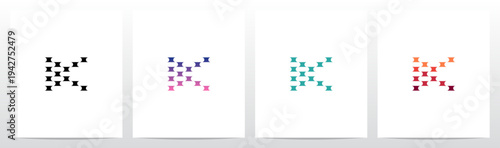 Half Circle Cut Out Letter Initial Alphabet Logo Design K