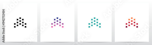 Half Circle Cut Out Letter Initial Alphabet Logo Design A