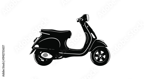 Black silhouette of a classic scooter