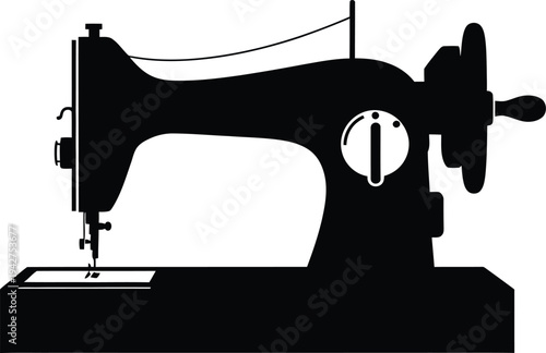 Retro sewing machine silhouette