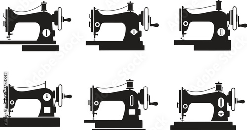 Classic sewing machine vector graphics