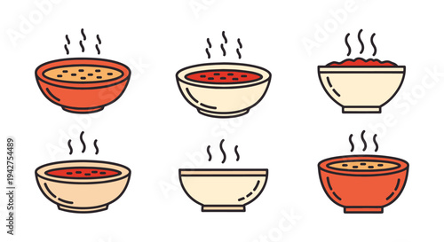 Manhattan Clam Chowder Line creative geometric abstract color illustration