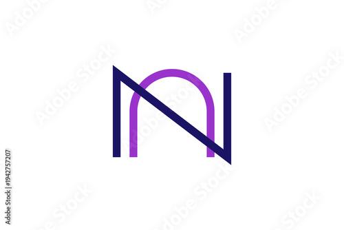 Geometric NU Letter Logo