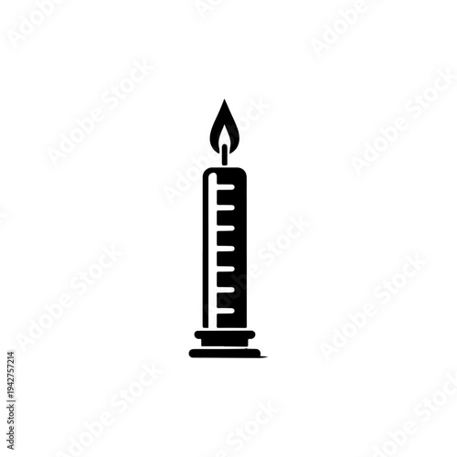 Single Vector Fill Silhouette – Tall Religious Processional Candle Icon