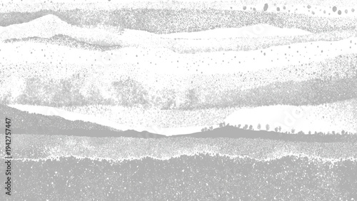Gray and white abstract landscape with stippling effect