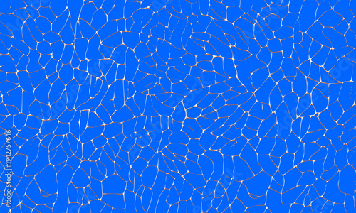 Seamless royal blue cracked ice mosaic texture background with abstract broken glass pattern, ideal for wallpaper, textile design, and creative digital art projects.