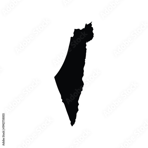 Israel map silhouette vector flat illustration design.