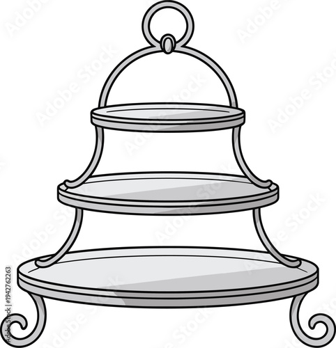 Hotel food stand vector on white background.