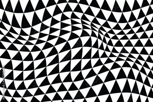 Black and white seamless geometric checkered pattern background with square tile design similar to a chessboard texture