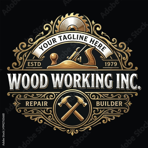 carpenter vintage logo design. handcraft and saw icon, for carpentry, furniture, construction and home improvement.