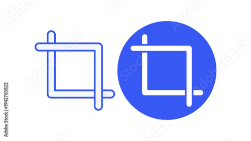 Crop Tool Image Editing Feature For Adjusting Frame Size And Visual Composition Color Icon Set