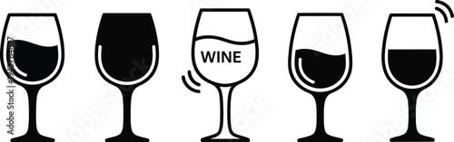 Wine glasses in different style