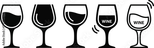 Wine glasses in different style