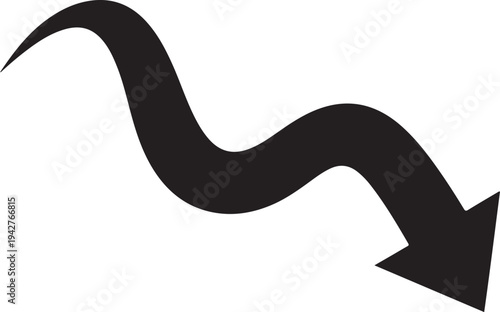 Black wavy arrow icon vector