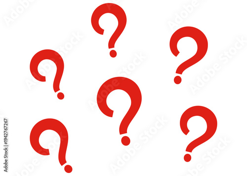 クエスチョンマークのイラスト、赤