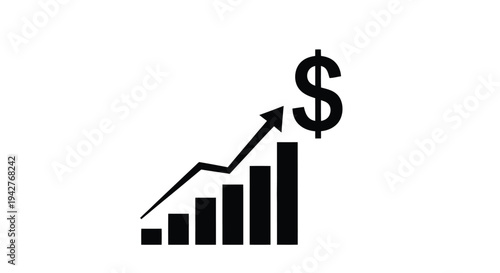 Financial growth illustrated with a rising chart and dollar sign