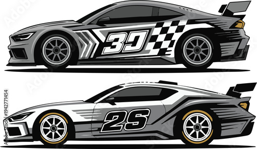 racing stripe vector set, race car vector, checkered flag designs, racing stripe speed, decal patterns, dynamic lines, competition, automotive graphics, black and white finish line motorsport