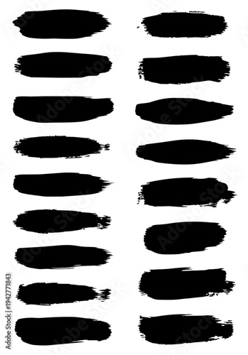 Black brush strokes on a white background