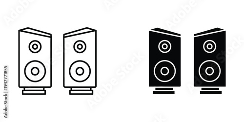 Stereo Speakers Audio Sound System Icons