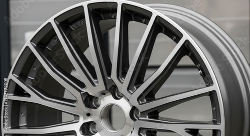 Two-tone Multi-spoke Alloy Wheel Close-up Studio Shot