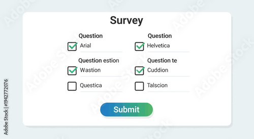 Online survey form with checkboxes and submit button