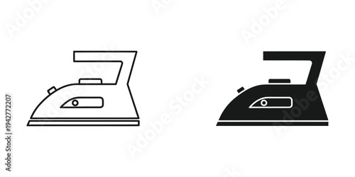 Iron Clothing Appliance Icon Smooth Flat Design Commercial Use