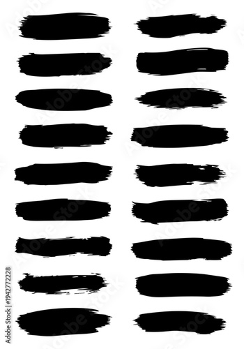 A black and white image of two columns of brush strokes