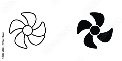 Propeller Vector Icons Cooling Mechanism