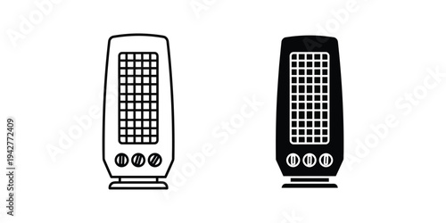 Tower Fan Icon Vector Air Cooler Climate Control Business Asset