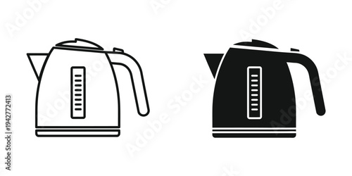Electric Kettle Icon Vector Kitchen Appliance
