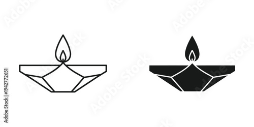 Diya Lamp Flame Modern Geometric Light