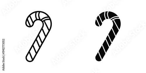 Candy Cane Icon Holiday Celebration Symbol Graphic Design