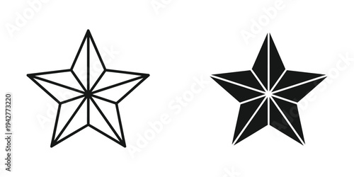 Star Symbol Geometric Outline Solid Vector Graphic Success Award