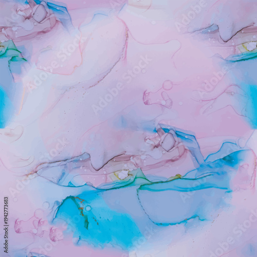 Pink Marble Watercolor. Green Abstract Background. Luxury Seamless Template. Blue Art Paint. Marble Alcohol Ink. Ink Vector Marble. Shiny Water Color. Geode Seamless Glitter. Gold Luxury Watercolor.
