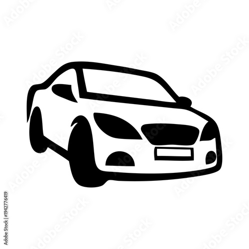 Logo concesionario de coches. Icono con dibujo con líneas de un vehículo de lujo