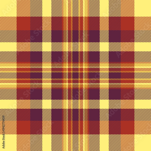 Easter pattern fabric textile, poster texture seamless tartan. Horizon plaid background check vector in yellow and pink colors.
