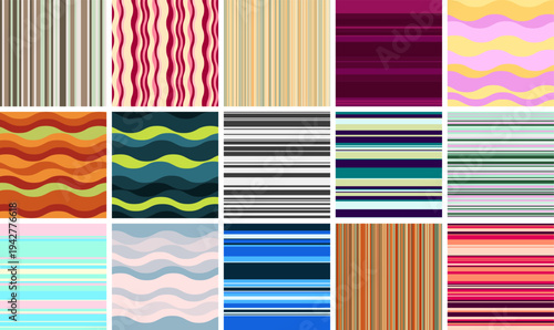 Abstract linear illustration developed for wrapping usage, vibrant stripes offering modern decorative style across paper packaging, posters, textile manufacturing.