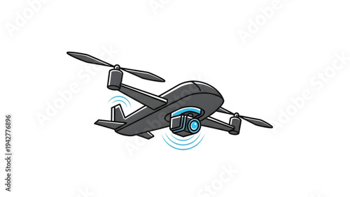 Military Drone Surveillance Icon