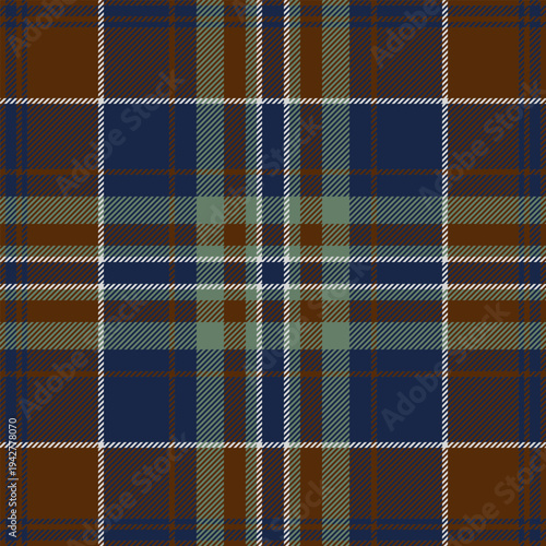 Infant vector pattern fabric, individuality tartan seamless texture. Preppy plaid background textile check in dark and orange colors.