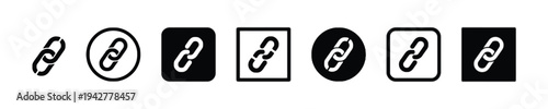 Chain link icons representing connection and links in various shapes