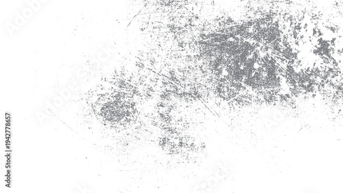 Gray textured grunge overlay with scratches and dots on white background