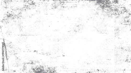 Faded grey text and dots overlay on white background with distressed texture grunge