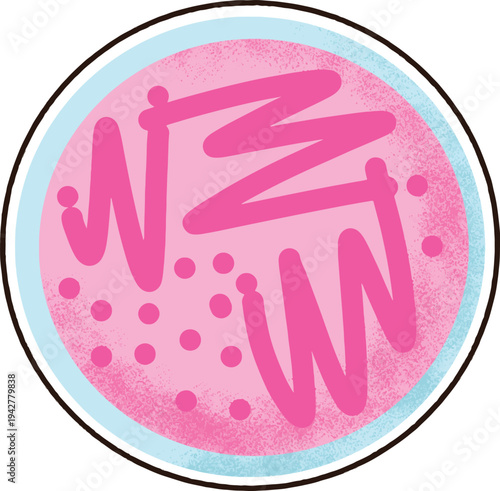 Laboratory Bacterial Culture Agar Plate McConkey Cute Simple Vector Illustration