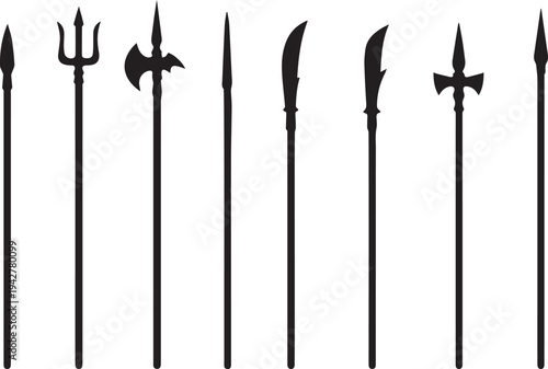 Bow Crossbow Silhouette Set Archery Weapon Arrow Target Hunting Icon Collection Vector