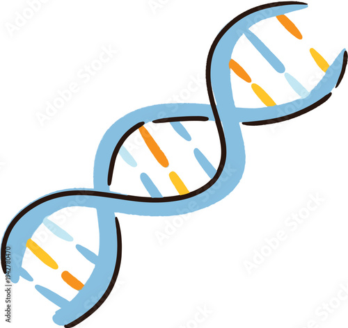 DNA Genome Cute Simple Vector Illustration
