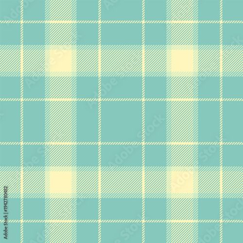 Decoration seamless check fabric, shabby texture textile background. Presentation pattern tartan vector plaid in light and teal colors.